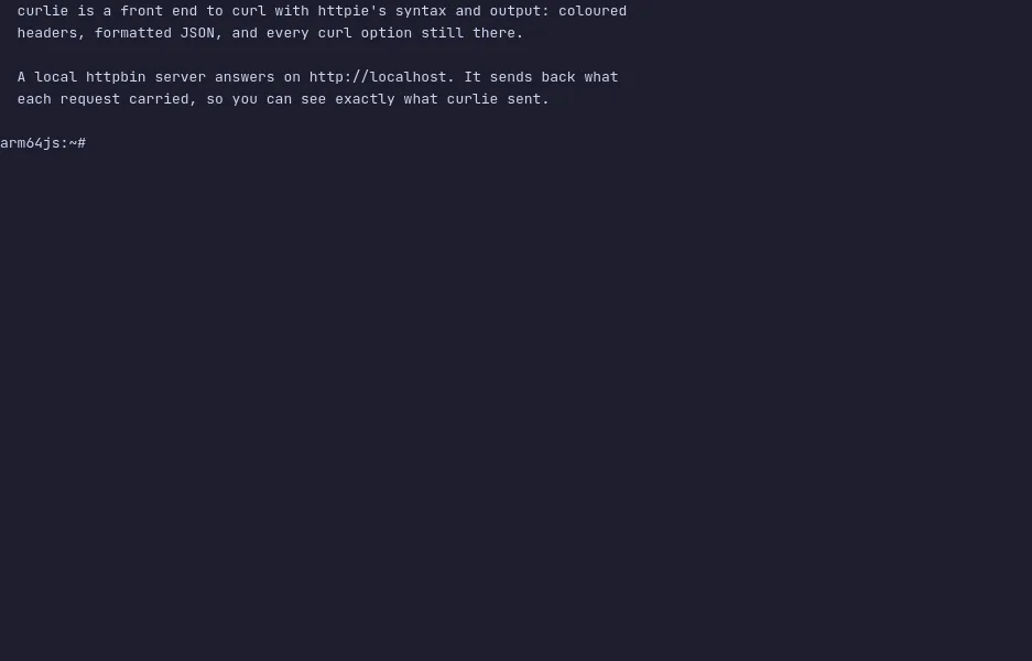 curlie running in your browser