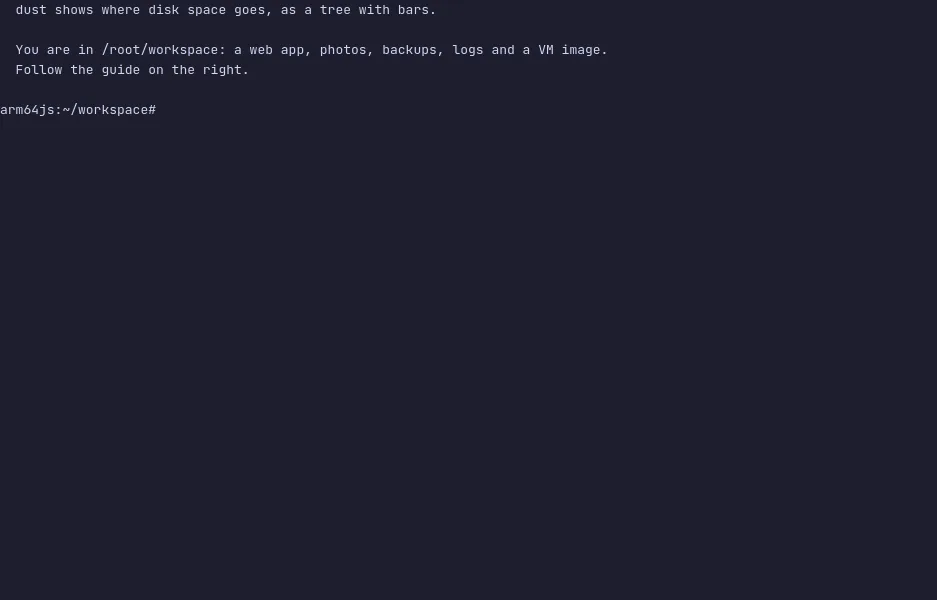 dust running in your browser