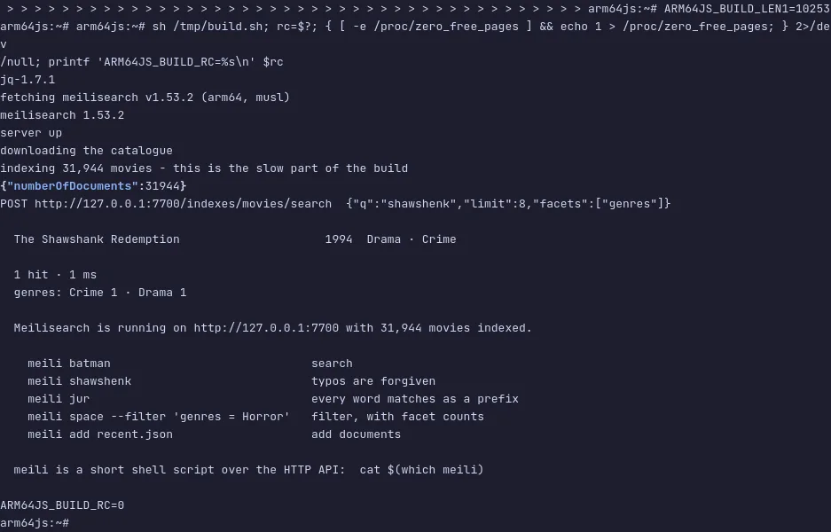 Meilisearch running in your browser
